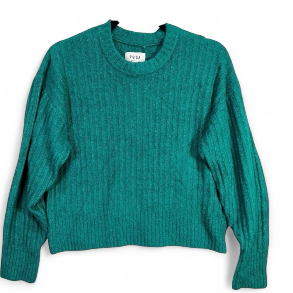 Pistola - Cozy, Super Soft Wintergreen Crew Neck Cropped Sweater - Size XL